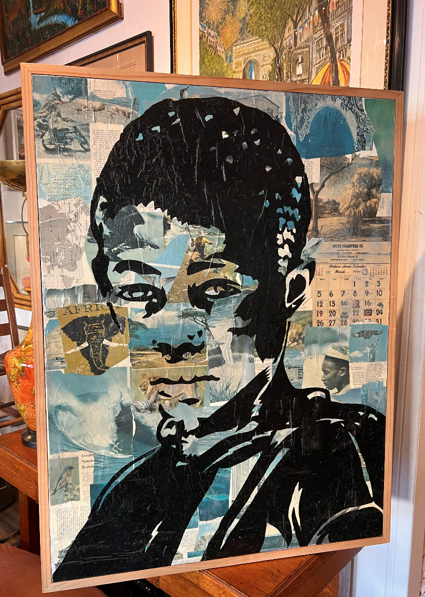 Perfect Presence | Vintage Mixed Media Art of a Black Youth — Casa